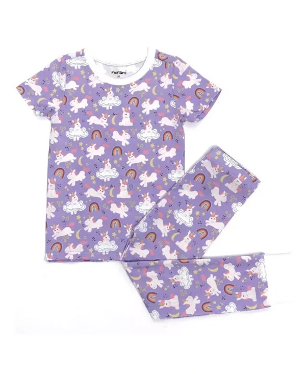 Детский комплект пижам с коротким рукавом для девочек Norani, Unicorns