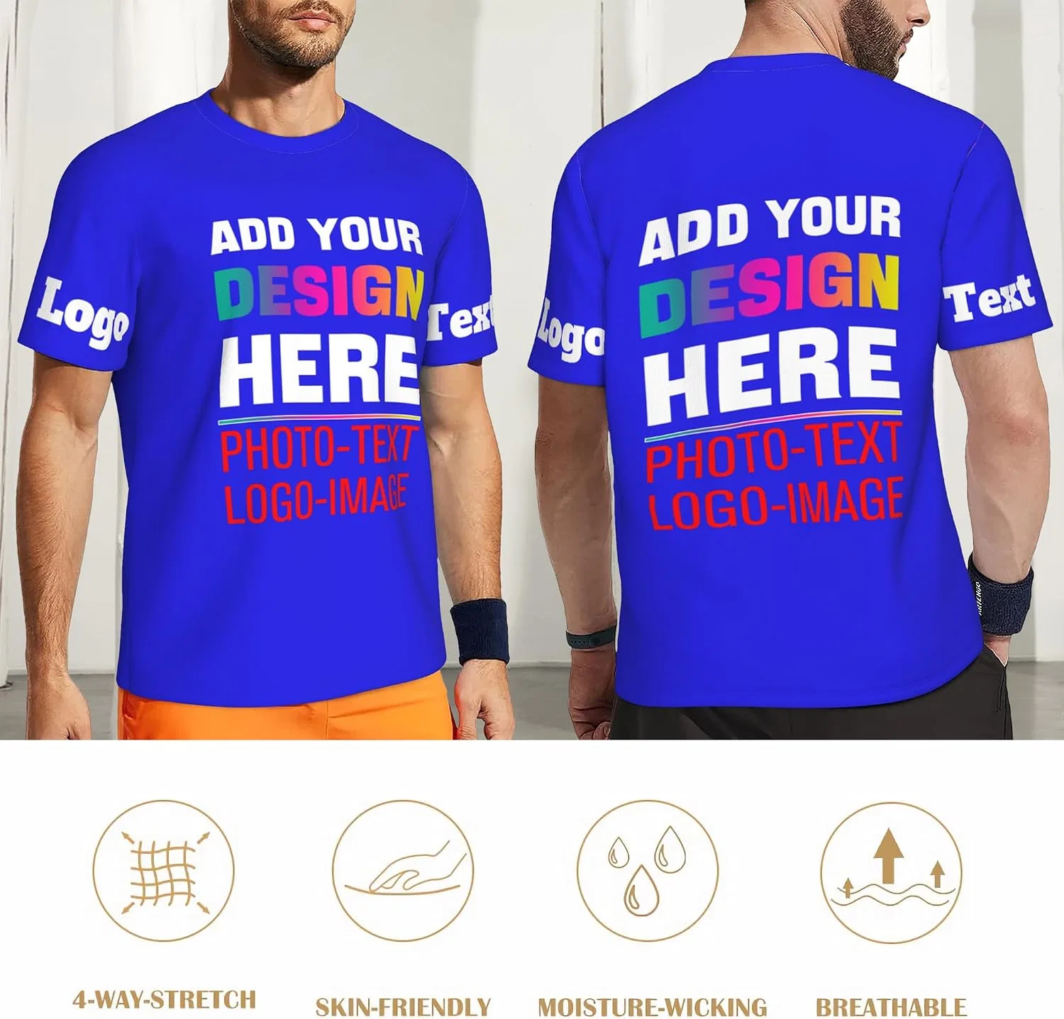 Футболка с принтом Custom T-Shirt, Dark Blue — фото 4
