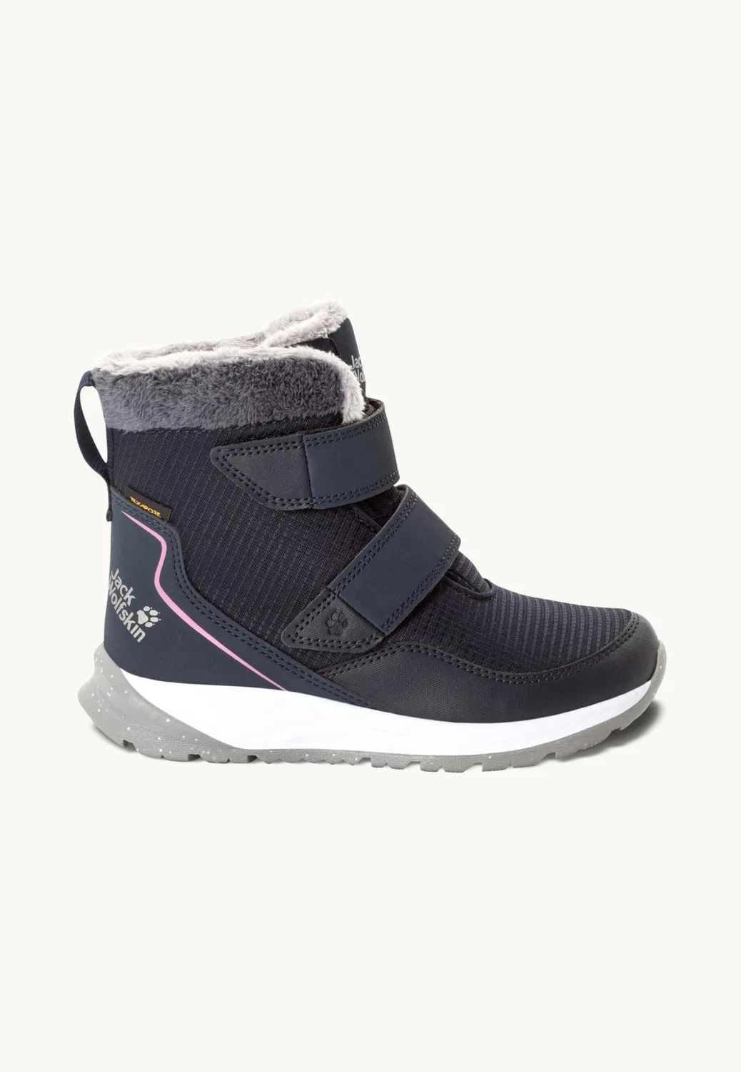 Детские ботинки для мальчиков зимние Polar Wolf Texapore Mid Vc K Jack Wolfskin, Dark Pink — фото 2