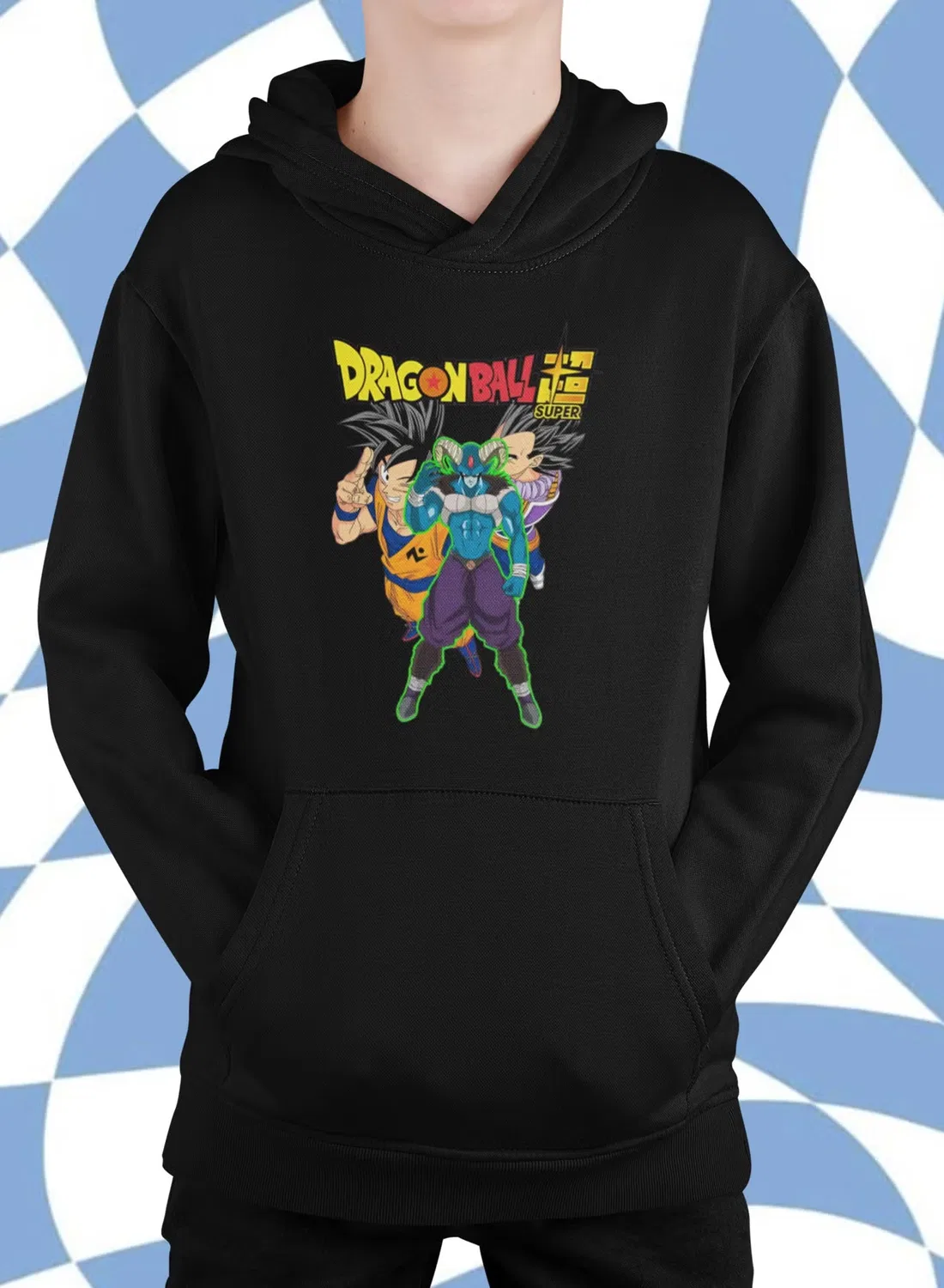 Худи с принтом Dragon Ball Super, Zoom, черный
