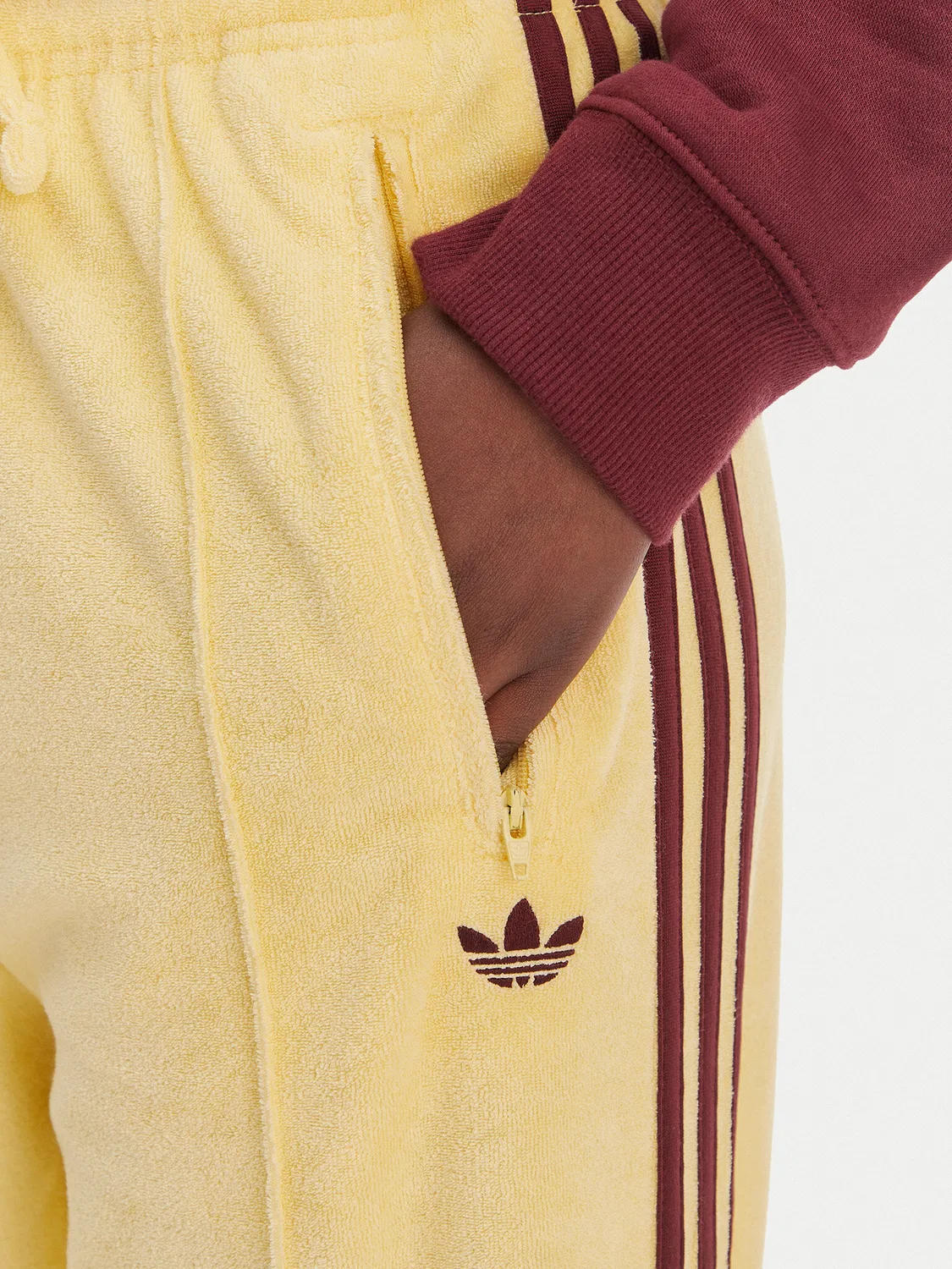 Женские спортивные брюки свободного кроя Terry Towel Firebird Adidas, желтый — фото 4