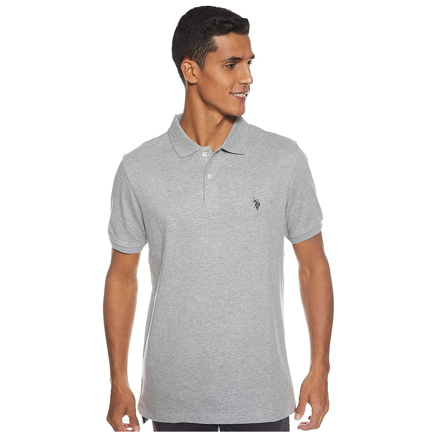 Поло U.S. Polo Assn. Solid Short Sleeve Interlock, серый вереск