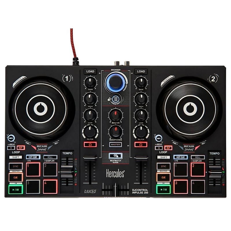 

Диджейский контроллер Hercules Inpulse 200 с программным обеспечением DJUCED Inpulse 200 DJ Controller with DJUCED Software