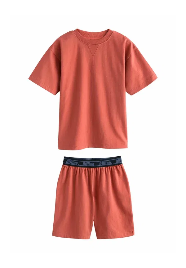 Комплект пижам из 2 штук, хлопок, Regular fit - shorts pyjamas 2 pack set, Next orange, синий/оранжевый — фото 3