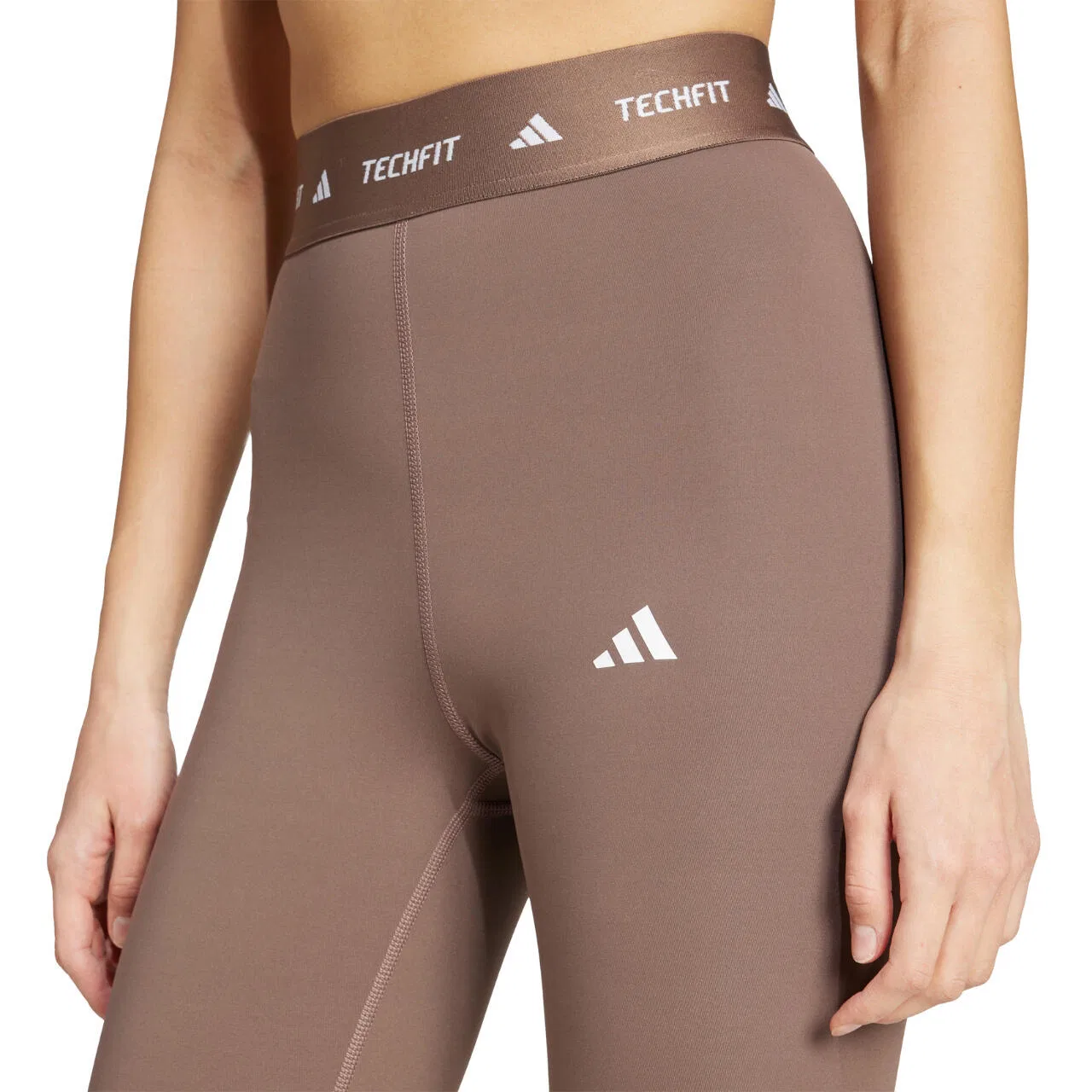 Женские леггинсы с высокой талией Techfit Adidas, Braun — фото 4