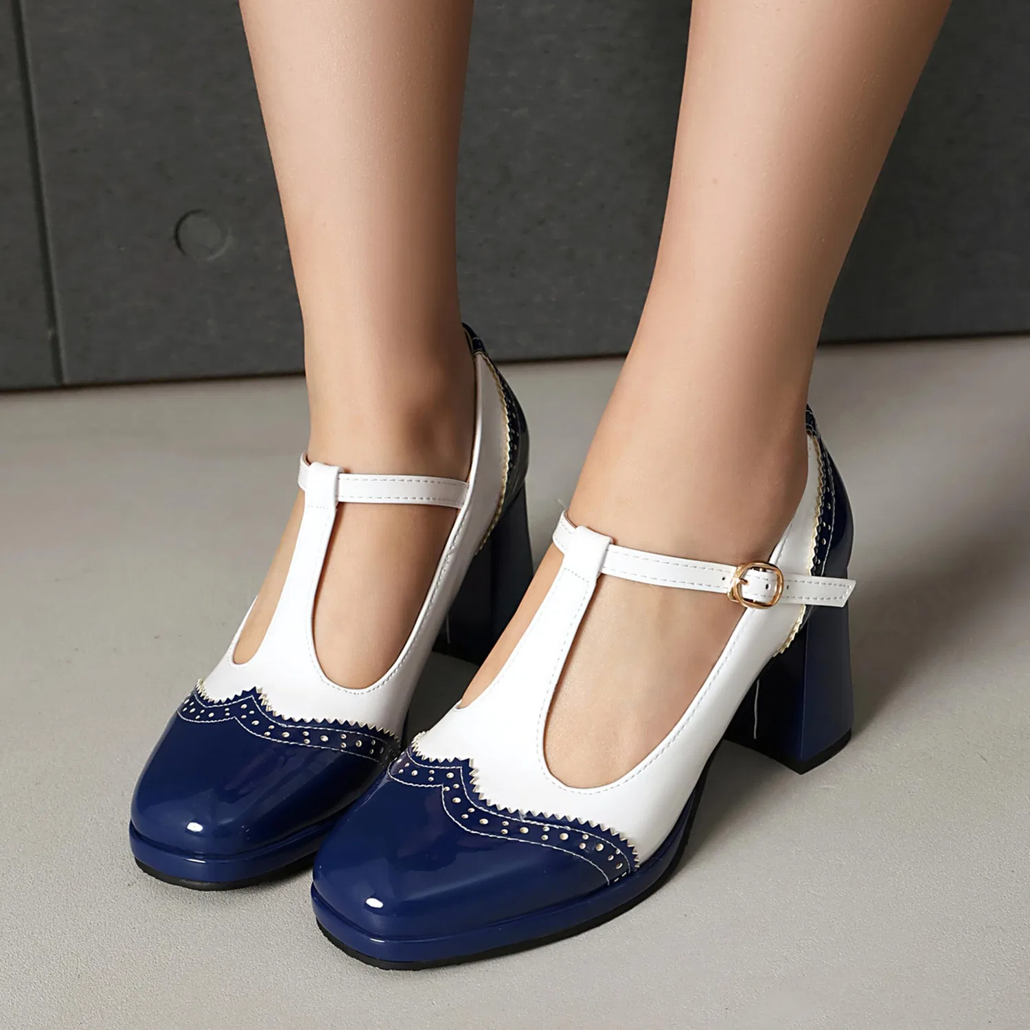 Детские туфли для девочек на платформе Mary Jane LarDorLin, Dark Blu 1 — фото 3