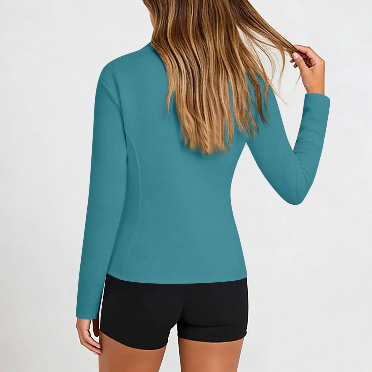 Женская солнцезащитная футболка с полузастежкой UPF50+ Rash Guard, Green — фото 3