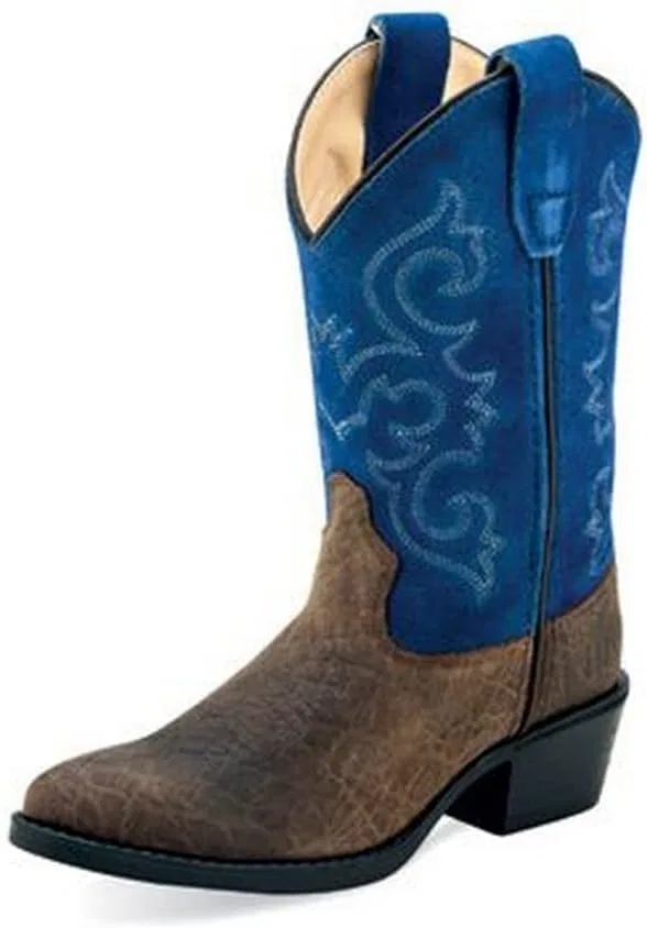 Детские сапоги для девочек из замши Blue Suede OLD WEST, Dark Brown/Suede Blue
