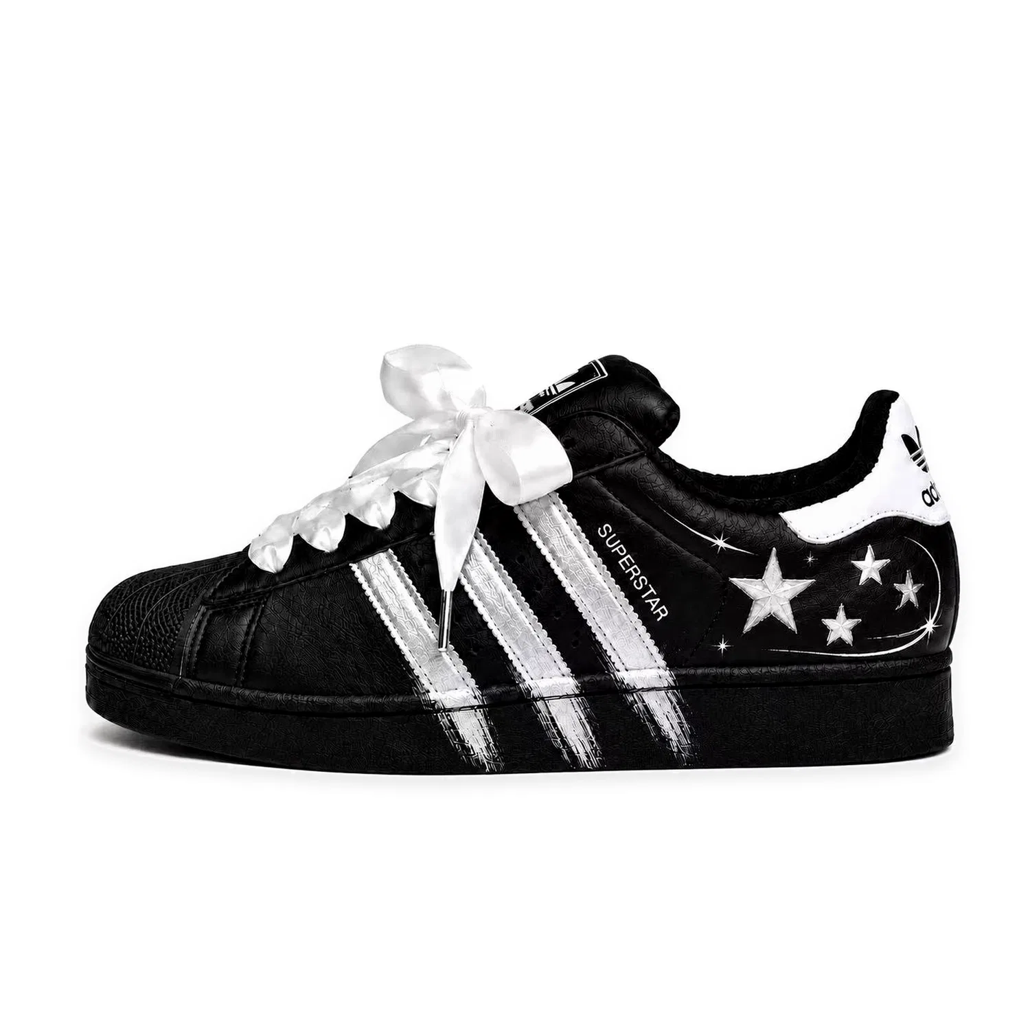 Кроссовки для скейтбординга Superstar 2, Adidas Originals, Black Silver Star Basic