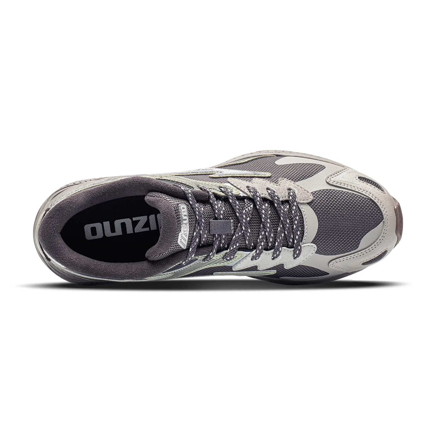 Детские кроссовки для бега Mizuno Racer S, Dark Gray/Cumulus Gray/Moss Green — фото 4