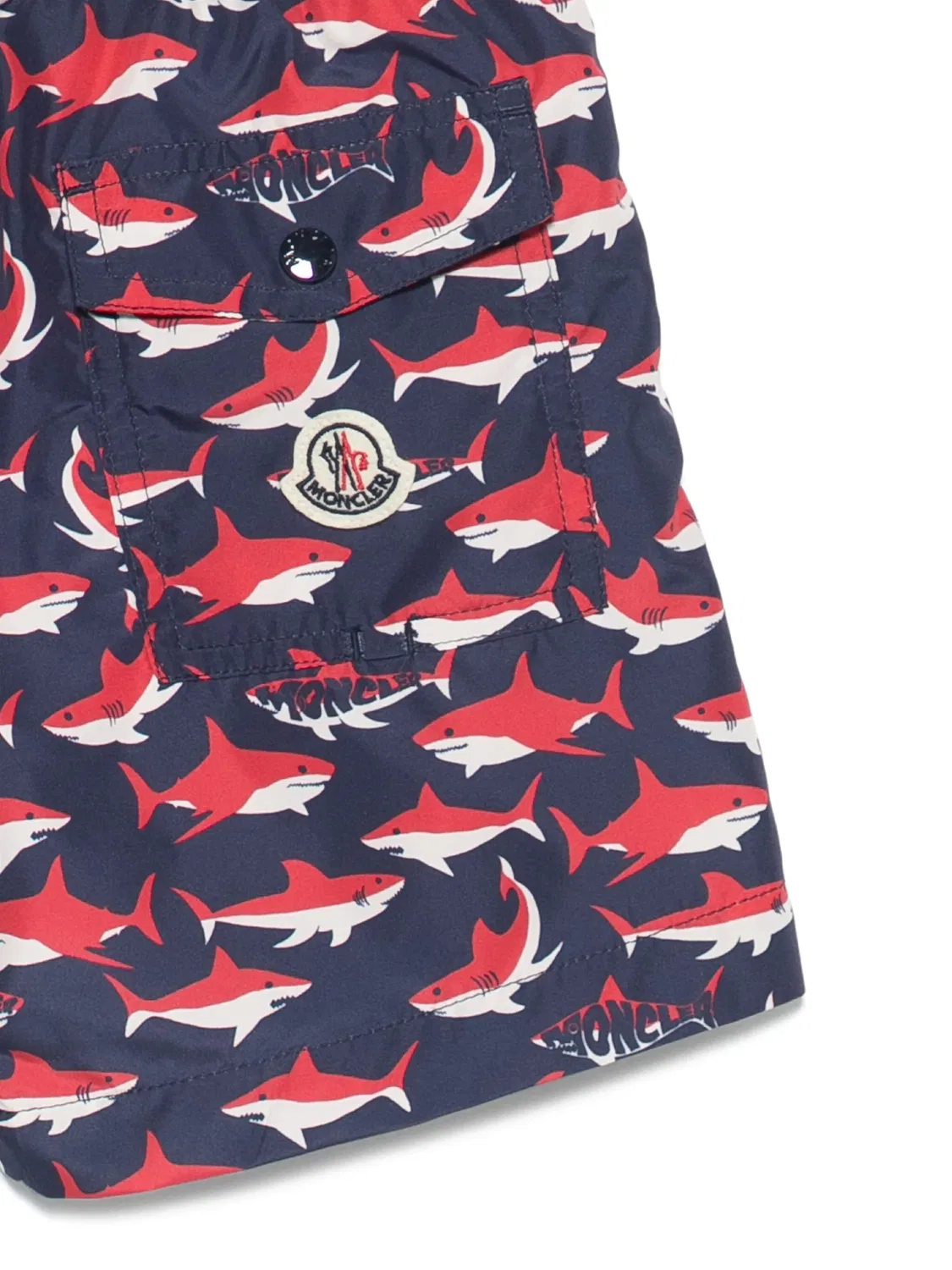 Плавательные шорты с принтом акула MONCLER GENIUS, темно-синий — фото 2