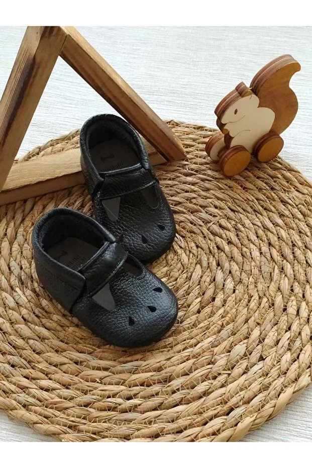 Детские мокасины из натуральной кожи Minibiri, Black