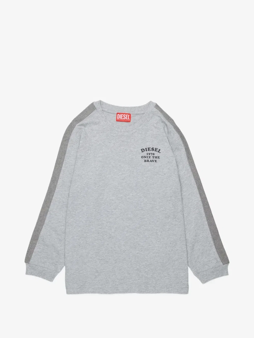 Футболка с длинными рукавами и контрастными полосками Diesel Kids, серый