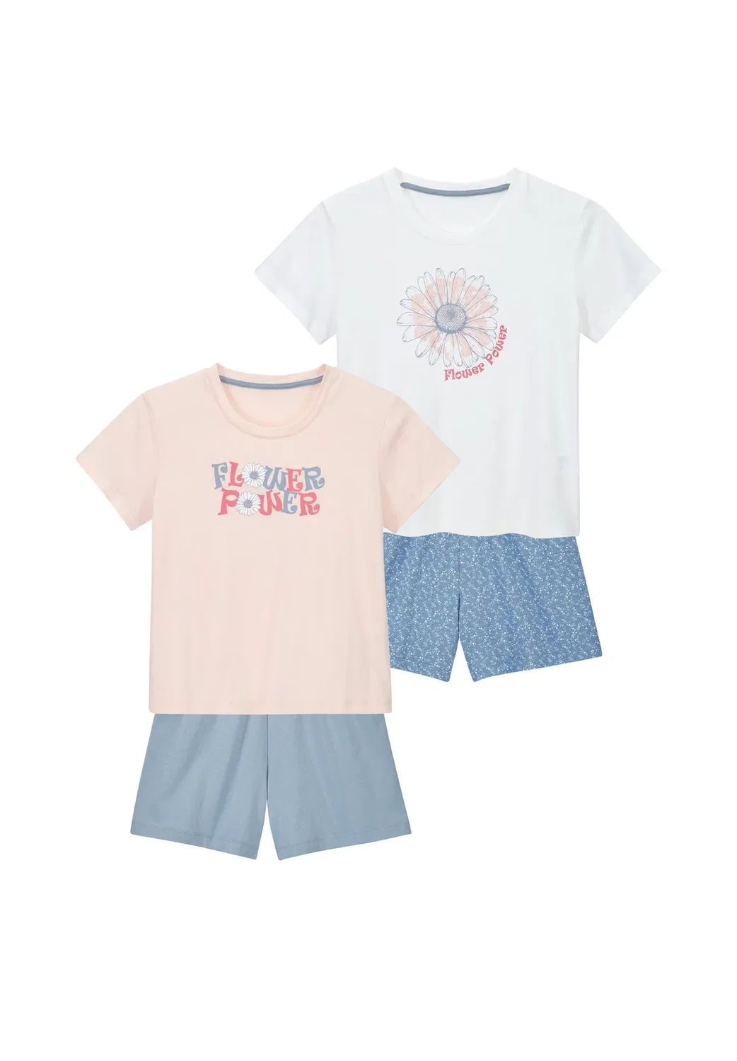 Пижамный комплект из 2 предметов - пижамный комплект Lascana, Weiß Bedruckt Rose Blau