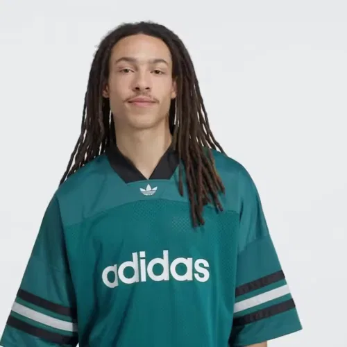 Мужская футбольная майка оверсайз Adicolor Adidas Originals, насыщенный зеленый — фото 2