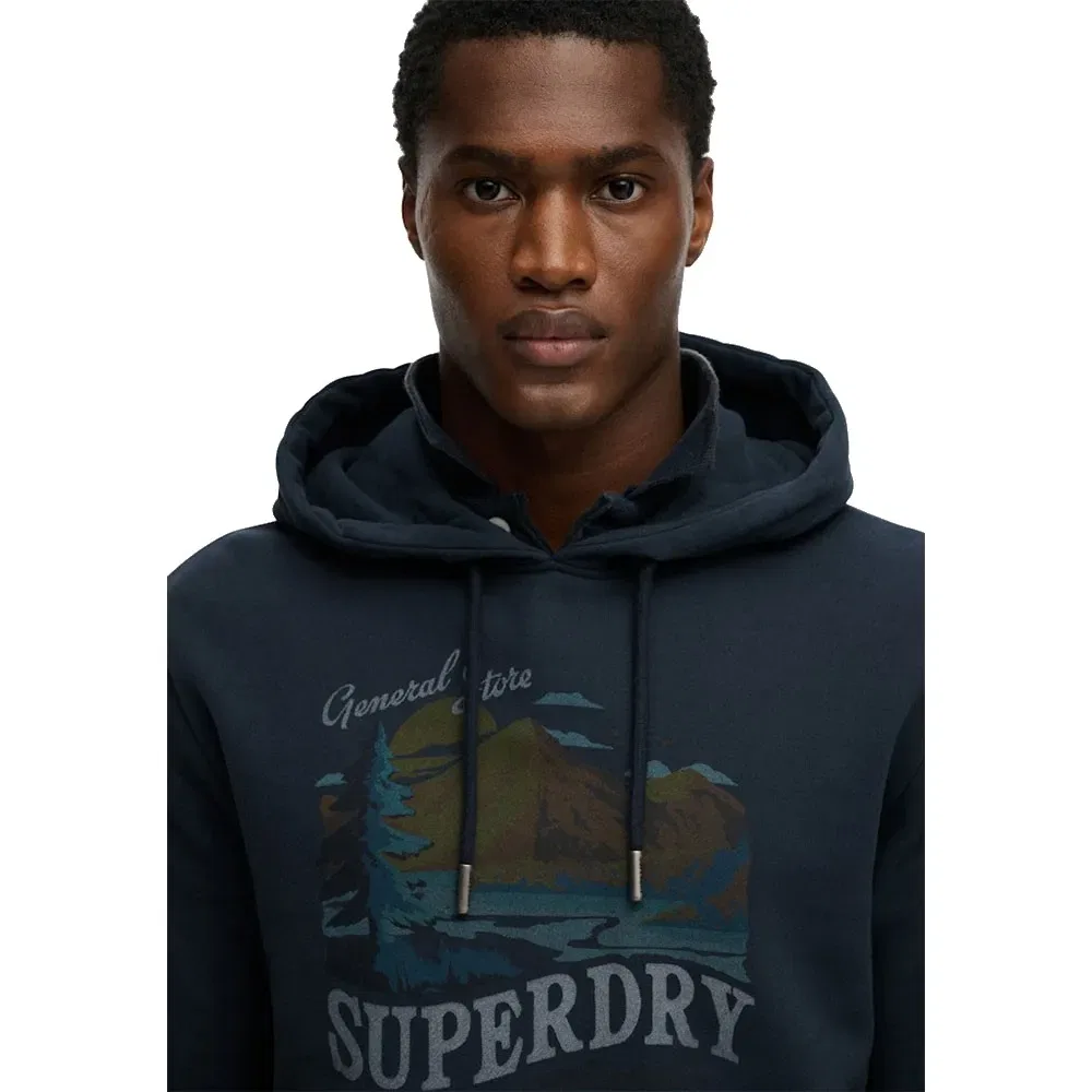 Худи Mountain Relaxed Fit Superdry, синий — фото 4