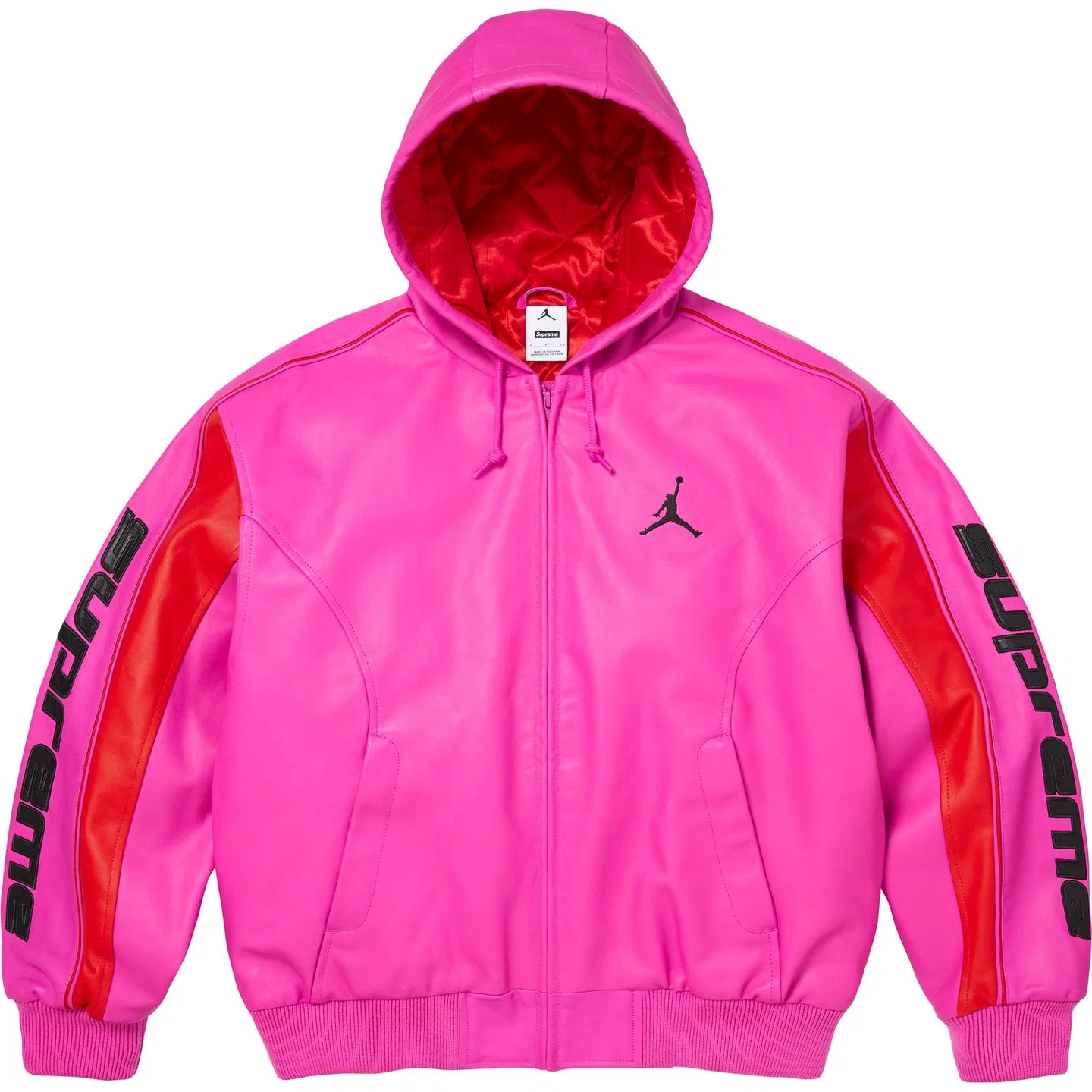 Куртка Leather Jacket Jordan Supreme, Rose Red