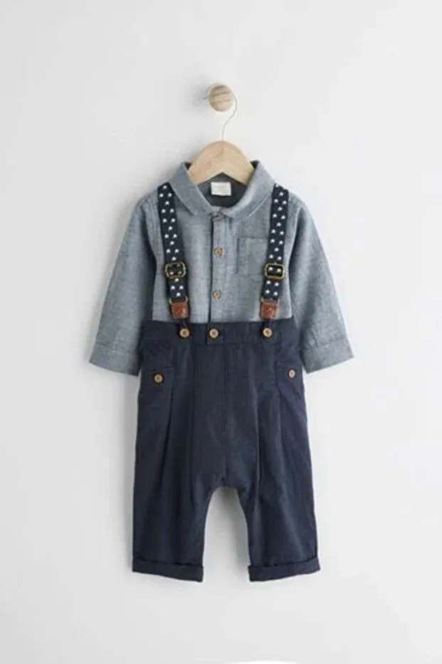 Детский комплект для мальчиков хлопковый с принтом Next Baby, Navy Blue