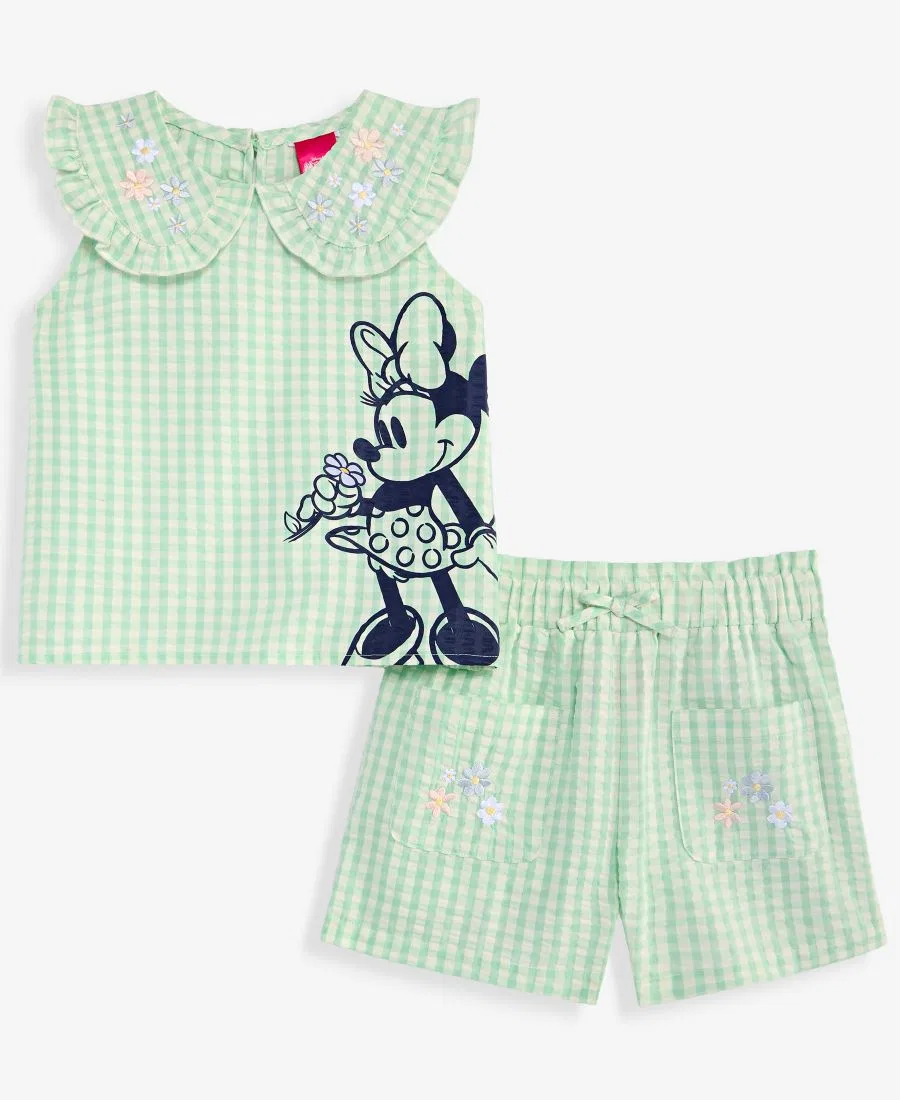 Комплект из топа и шорт с принтом Minnie Mouse Disney, Green — фото 3