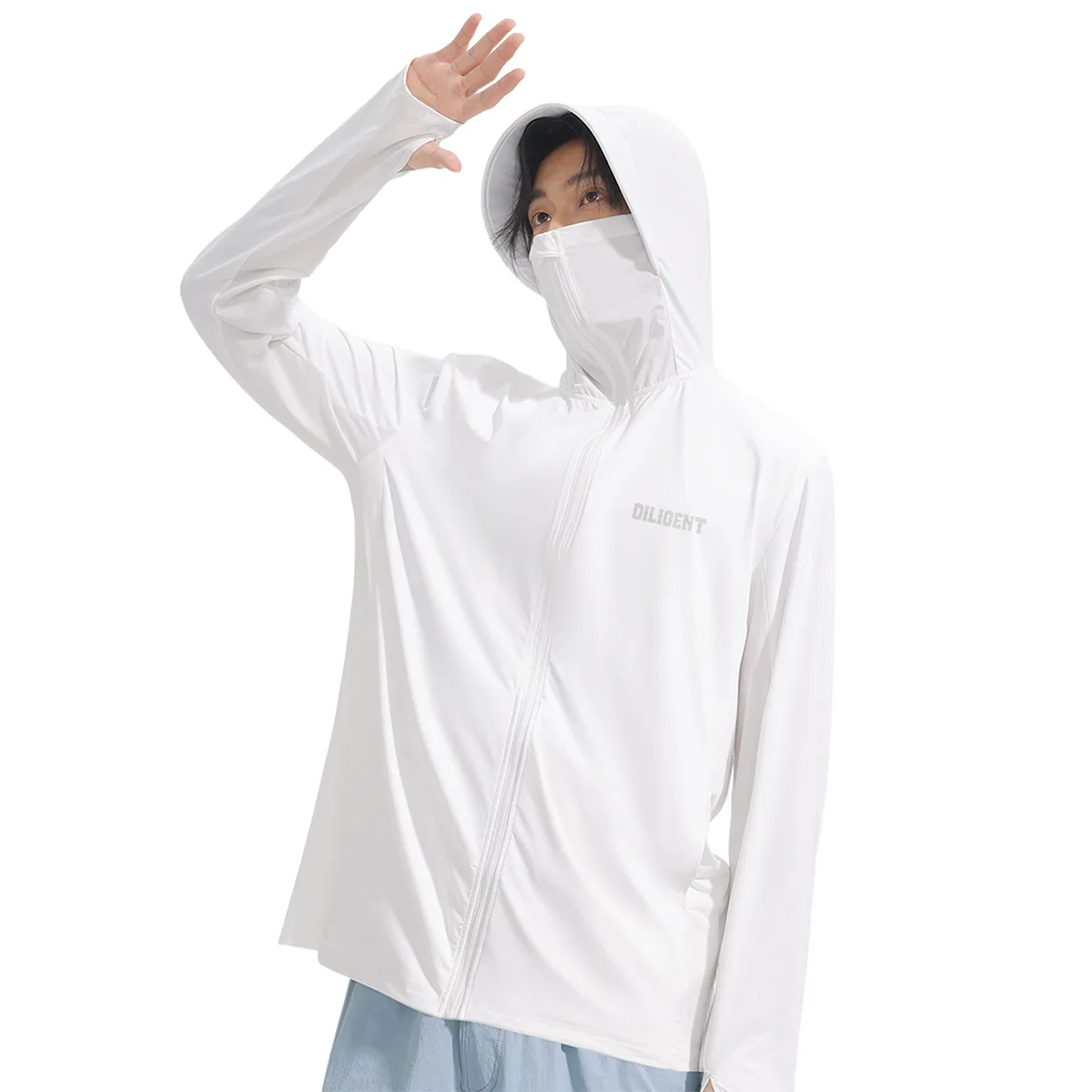 Детская ультрафиолетовая защитная одежда с капюшоном MINISO, Белый (Bamboo Gray Chest Logo)