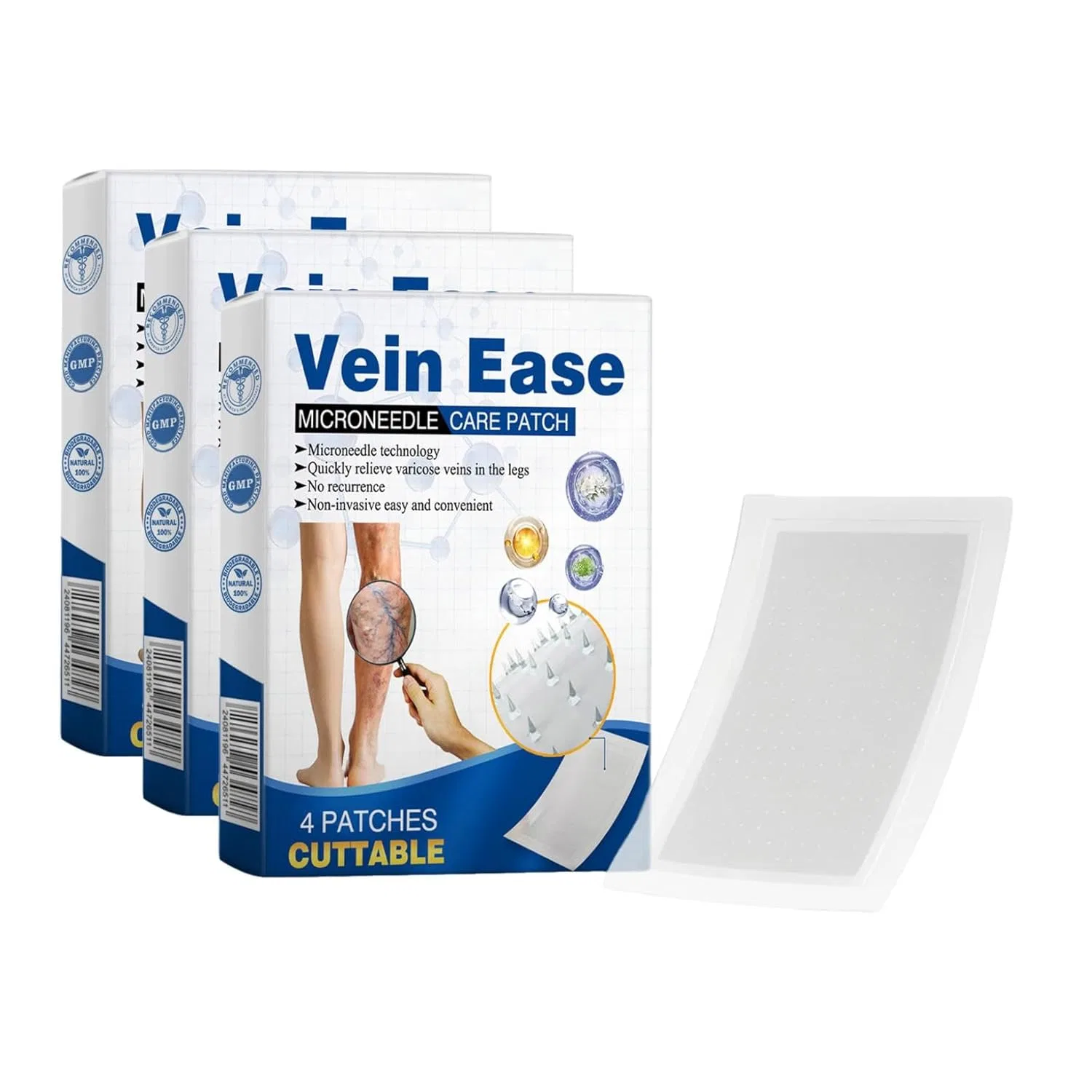 Микроигольчатый пластырь для ног Venöses Relaxans, 3 шт Generisch
