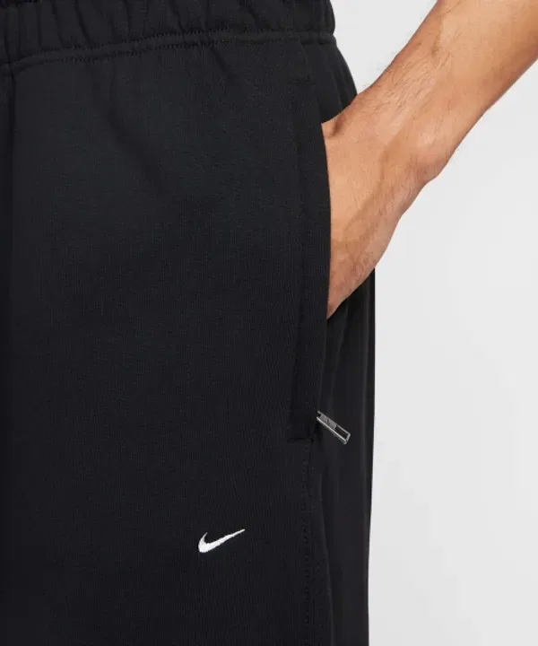 Тренировочные штаны с логотипом Swoosh, флисовые, Nike, черно-белые — фото 4