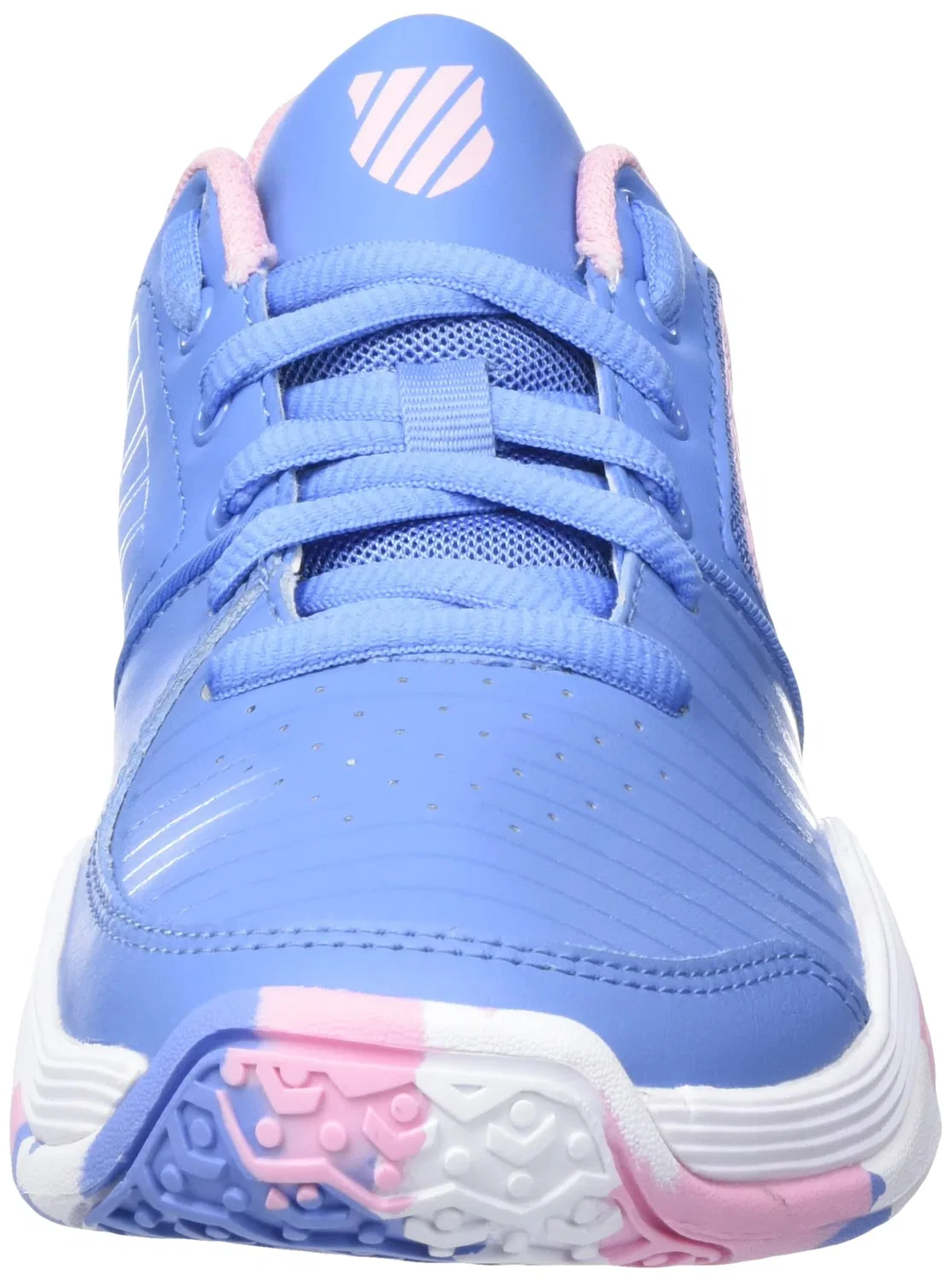 Детские теннисные туфли для девочек с закрытым носком Court Express Omni K-Swiss, Silver Lake Blue White Orchid Pink — фото 2