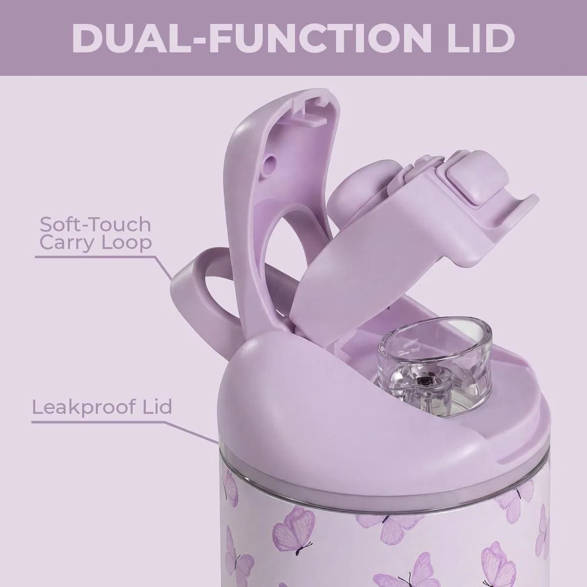 Детская бутылка для воды 0,41 л с трубочкой и поильником Ease2o HydroJug, Flutter — фото 4