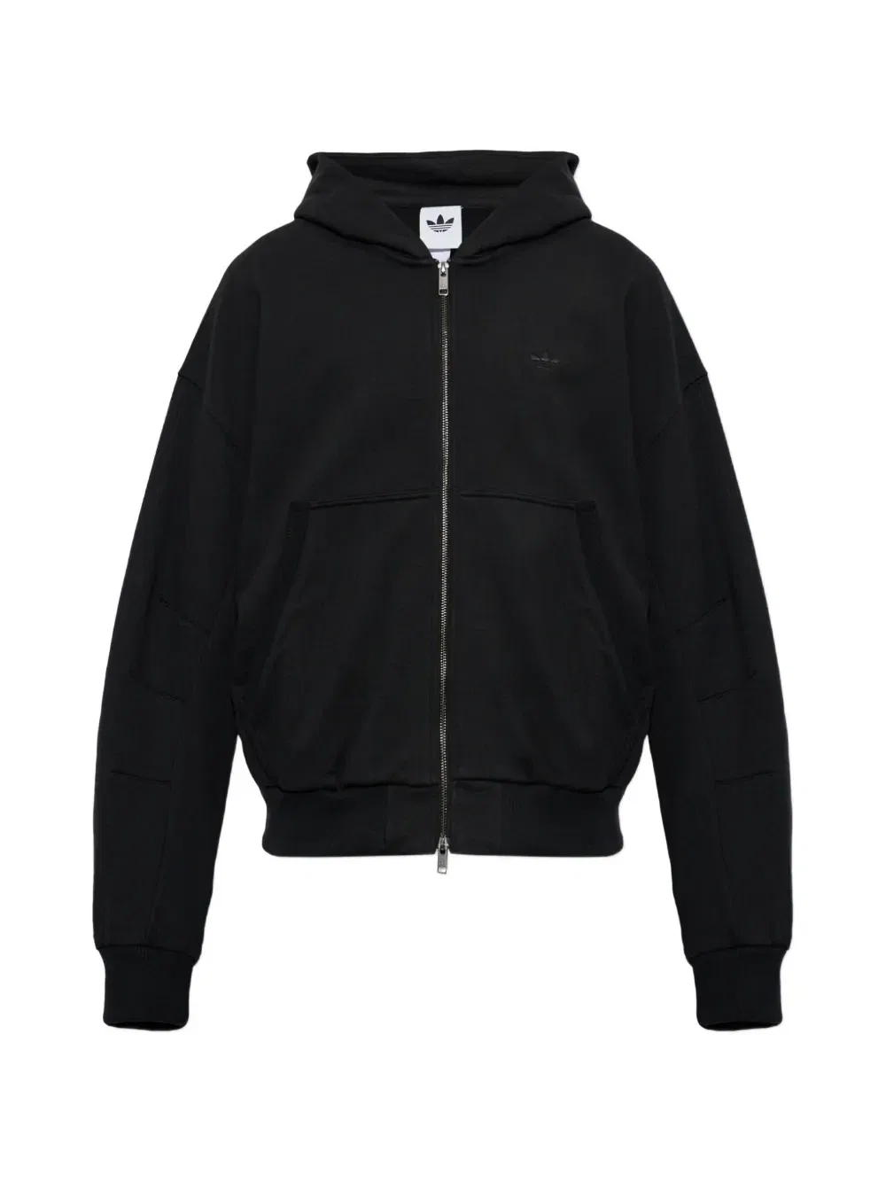 Укороченная худи на молнии Premium Essentials Adidas, черный