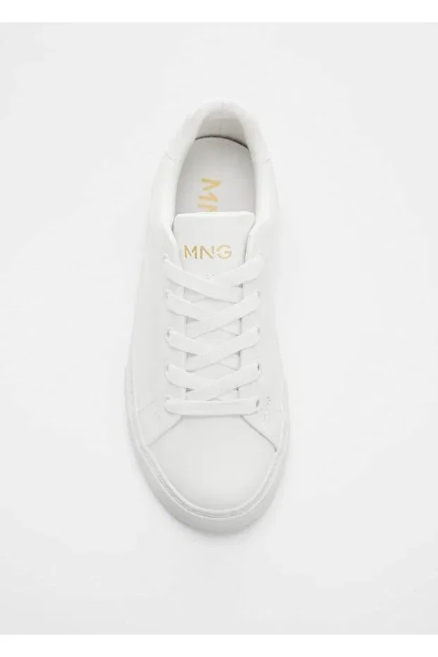 Детские кроссовки для мальчиков на шнуровке Mango Kids, White — фото 3
