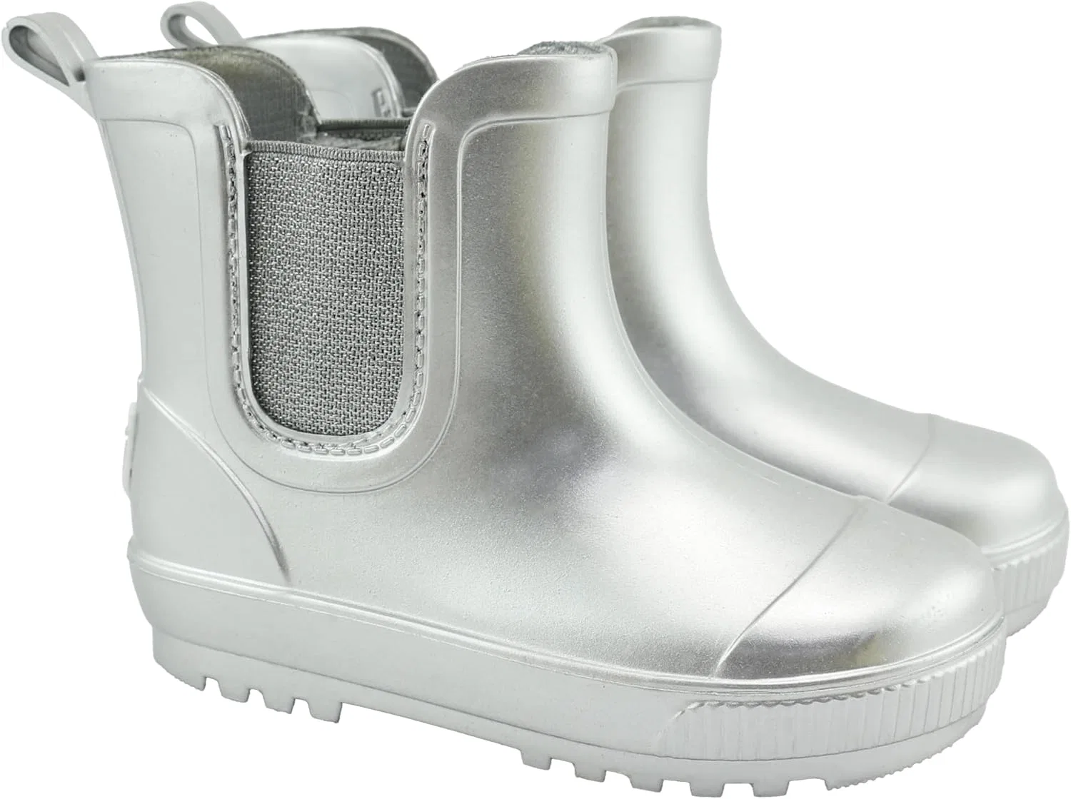 Детские резиновые сапоги Chelsea с принтом BEARPAW, Silver Metallic — фото 2