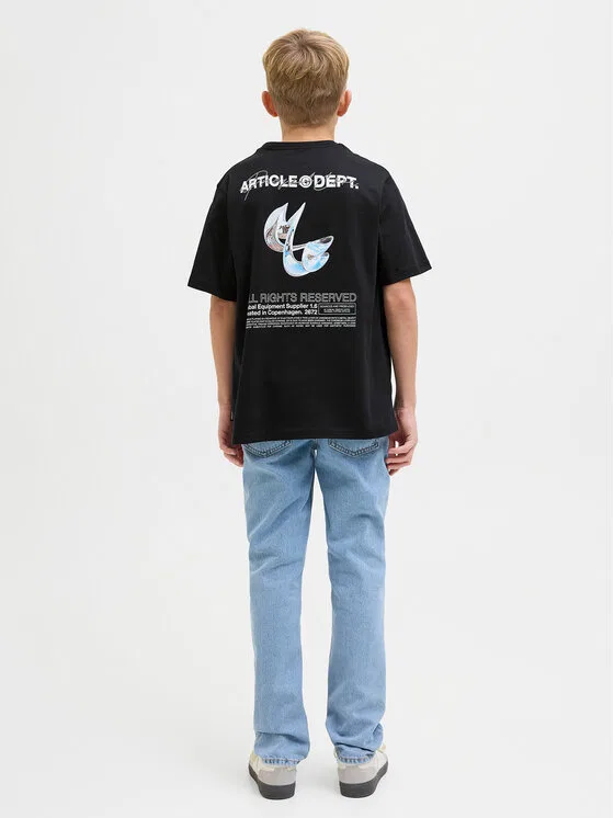 Футболка loose fit Dynamic Dust Jack & Jones Junior, черный — фото 3