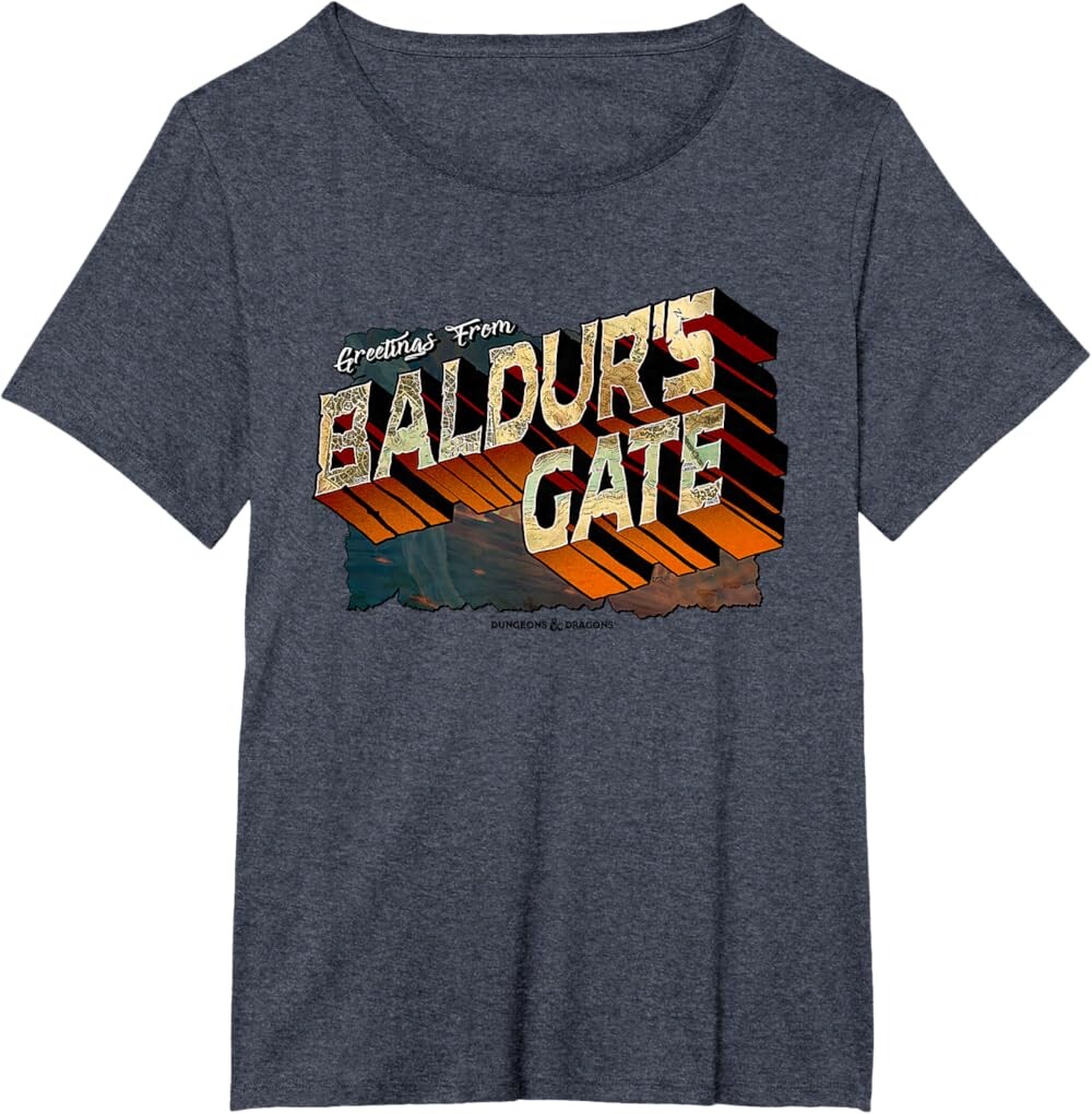 

Женская футболка Dungeons & Dragons Greetings from Baldur's Gate, темно-синий