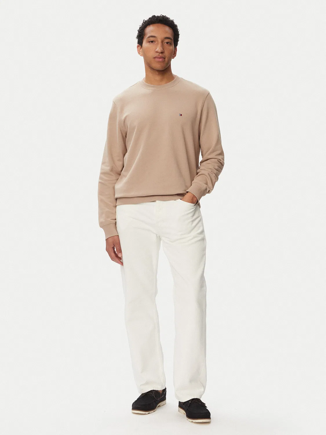 Мужская толстовка стандартного кроя Essential Terry Tommy Hilfiger, бежевый — фото 2