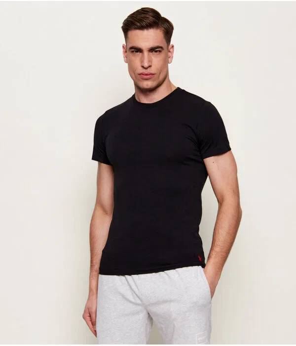 Мужской комплект футболок 2 штуки Slim Fit Polo Ralph Lauren, черный — фото 3