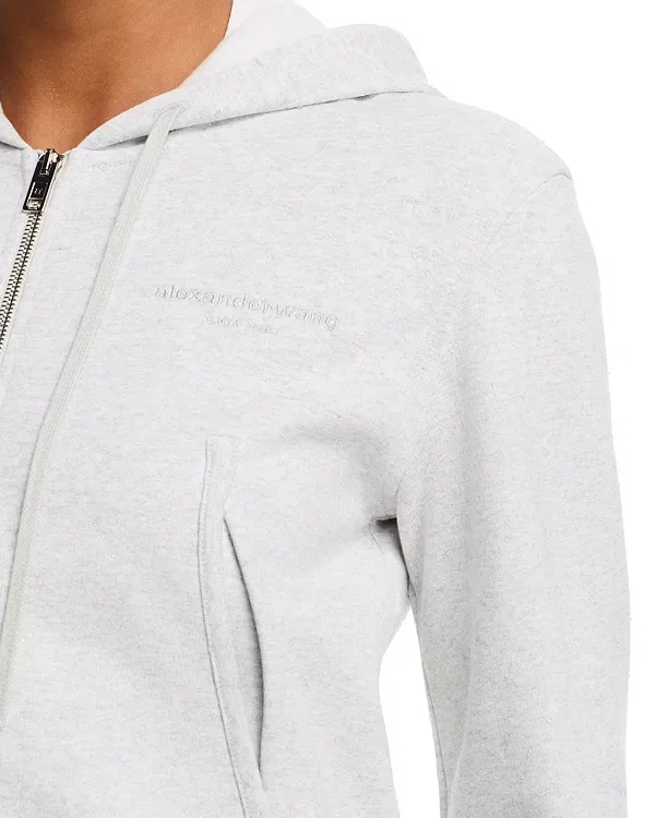 Женская толстовка на молнии с длинным рукавом Alexander Wang, Light Heather — фото 4
