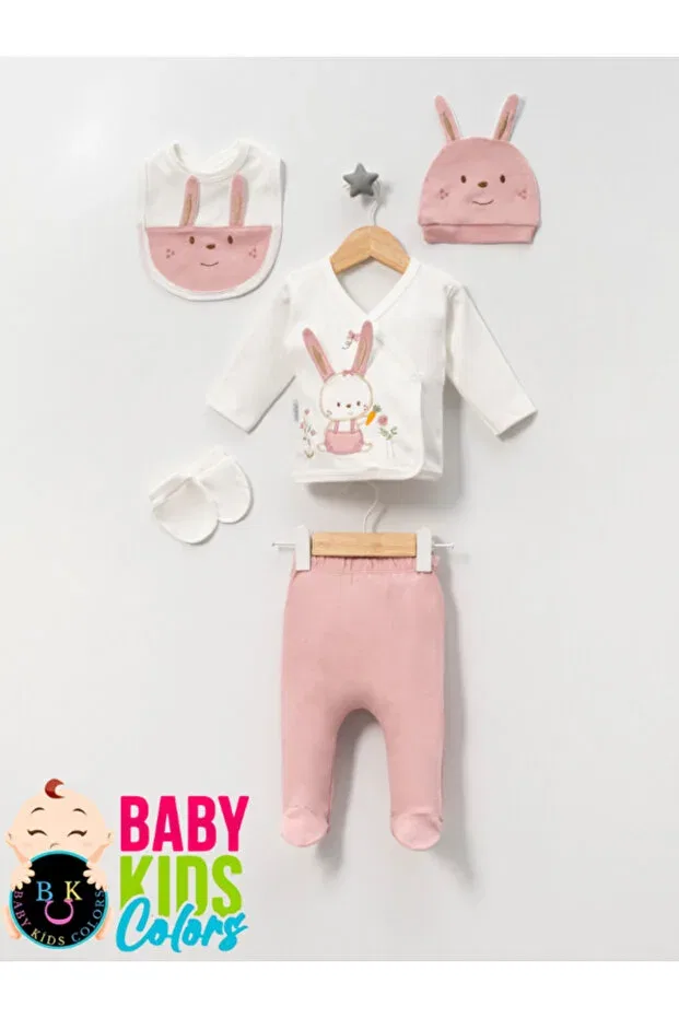 Детский комплект одежды для новорожденных хлопковый Boxed-Rabbit Baby Kids Colors, Powder — фото 3