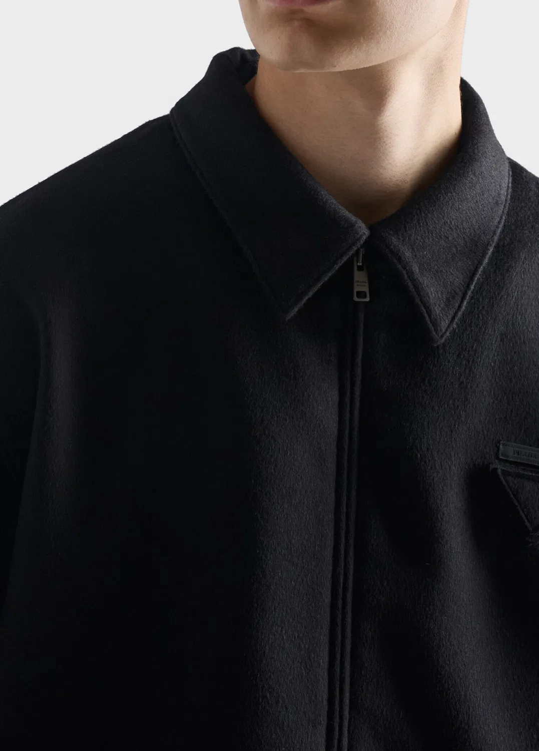 Пальто мужское шерстяное с кашемиром Prada, black — фото 4