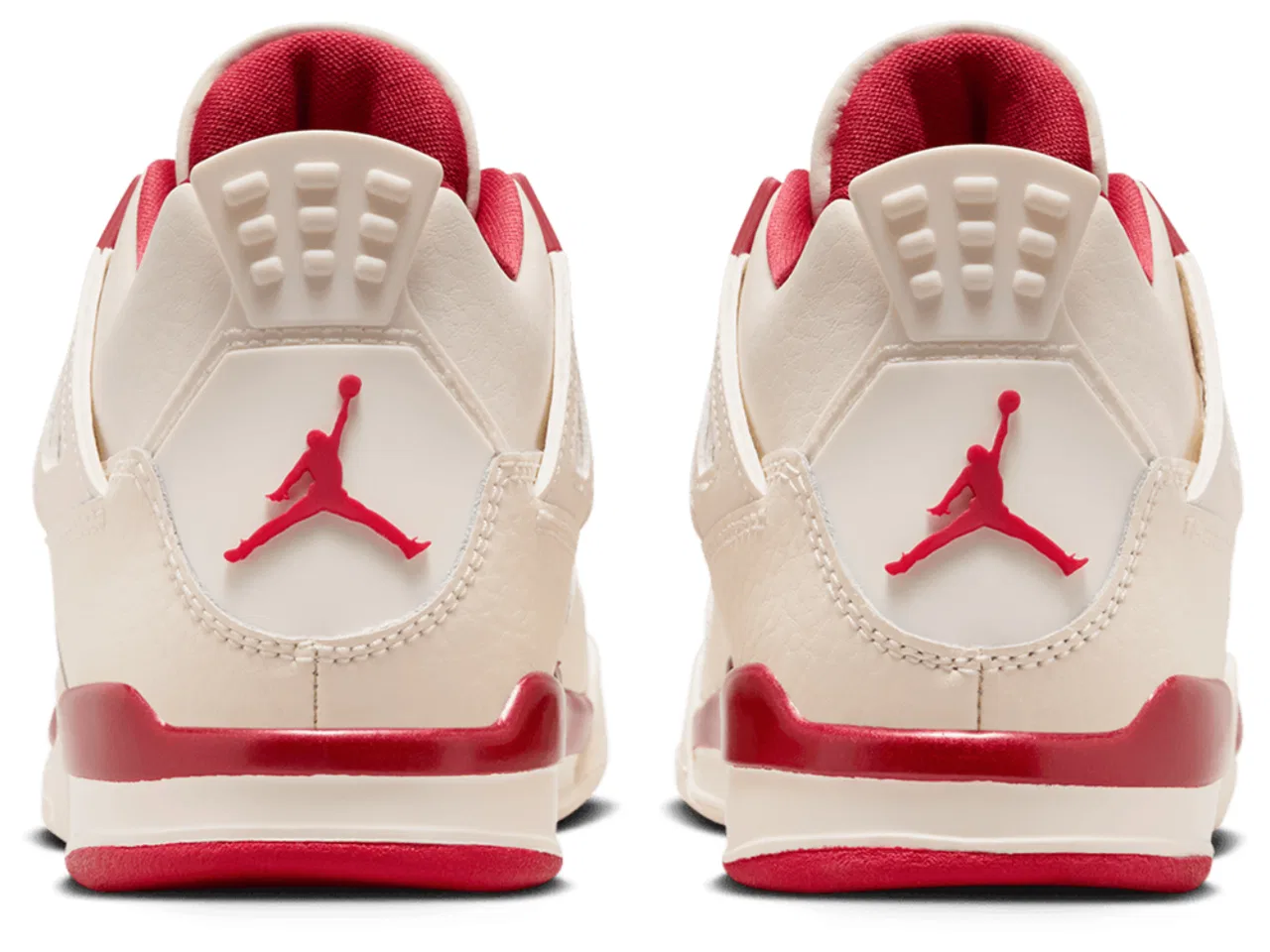 Детские кроссовки для девочек Retro 4 Jordan, цвет Pale Ivory/Red — фото 3