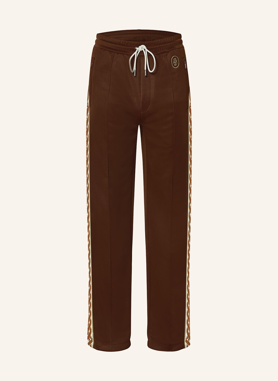 

Жаккардовые брюки с галлонными полосками DRÔLE DE MONSIEUR, цвет BRAUN/ORANGE/BEIGE
