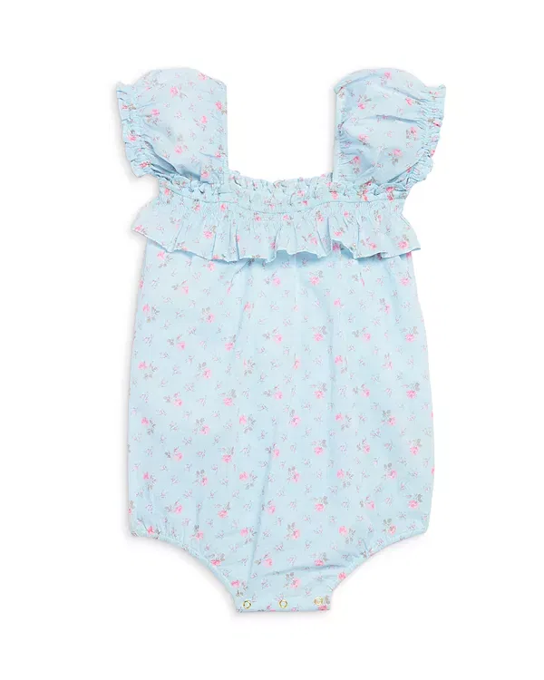 Детский боди-сарафан для девочек с цветочным принтом Carlita Pinafore Bodysuit LoveShackFancy, Chapparal Blue