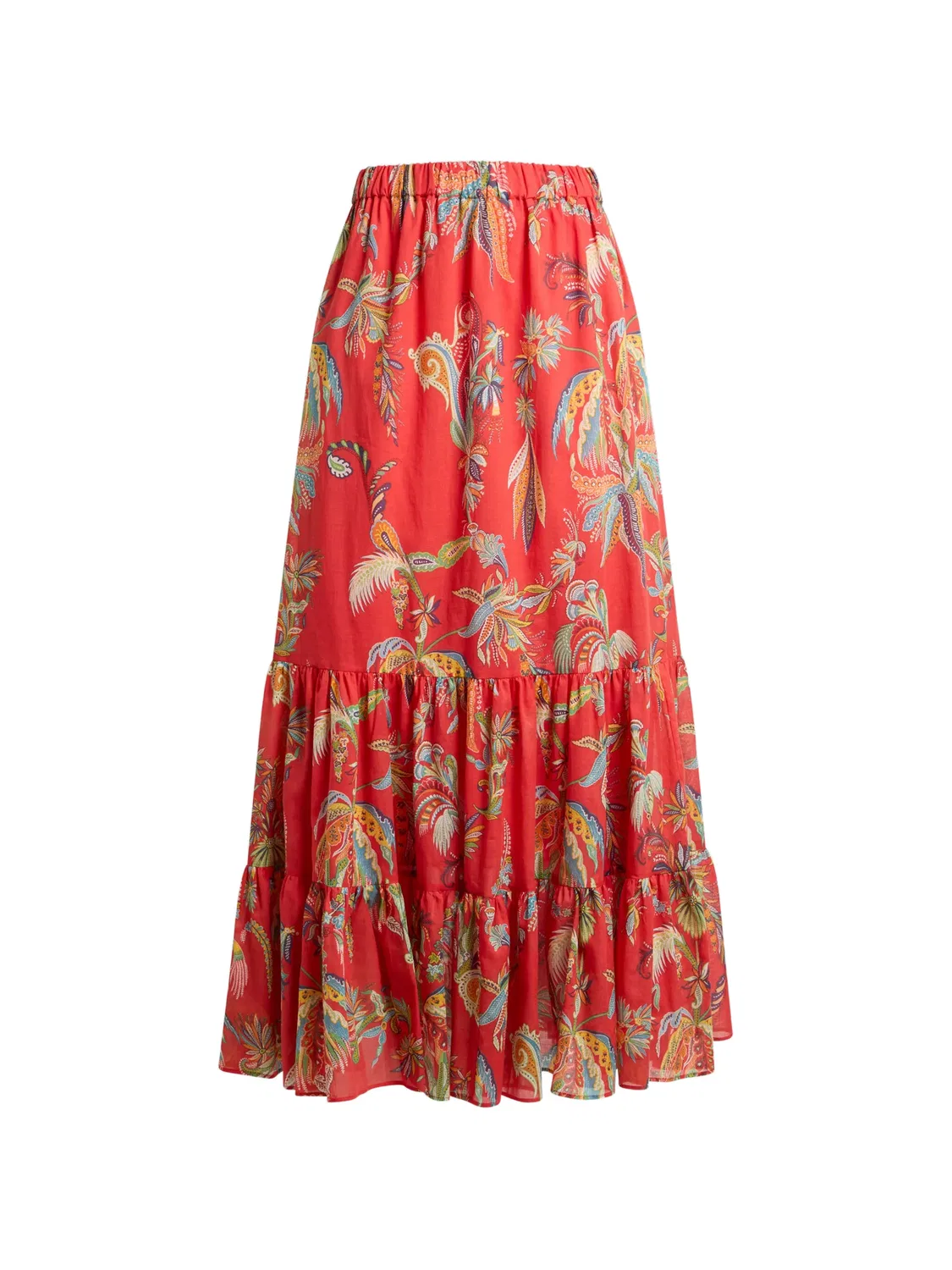 Юбка макси из хлопка, красная ETRO, красный