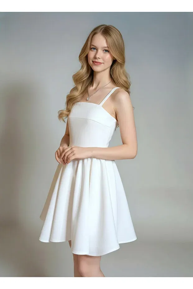 Детское платье для девочек с плиссе Naffy, White