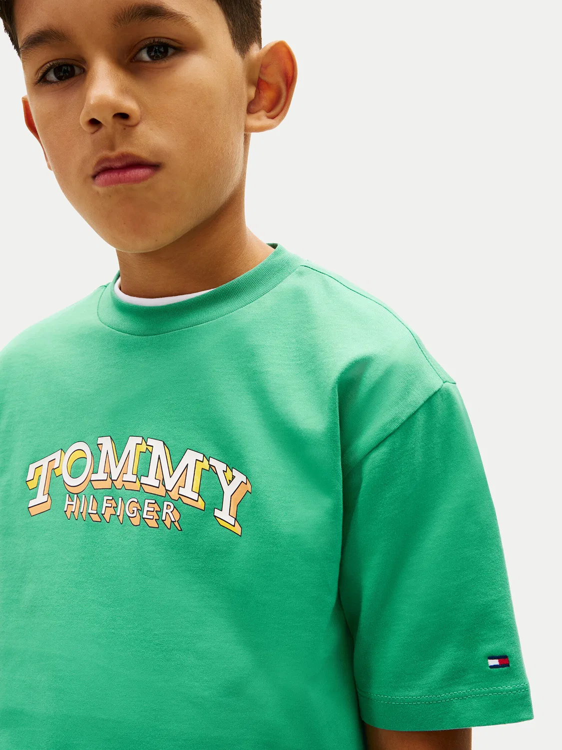 Футболка стандартного кроя для мальчика Tommy Hilfiger, зеленый — фото 4