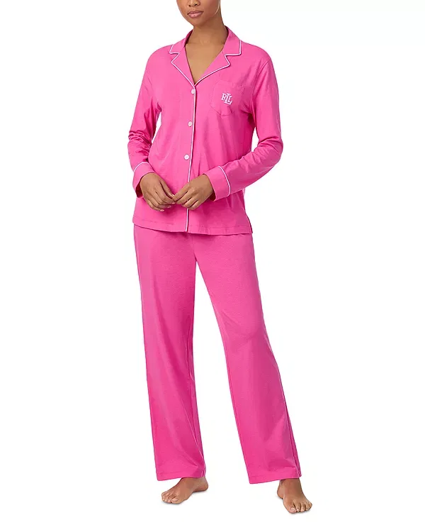 Женский пижамный комплект с длинным рукавом Ralph Lauren, Dark Pink