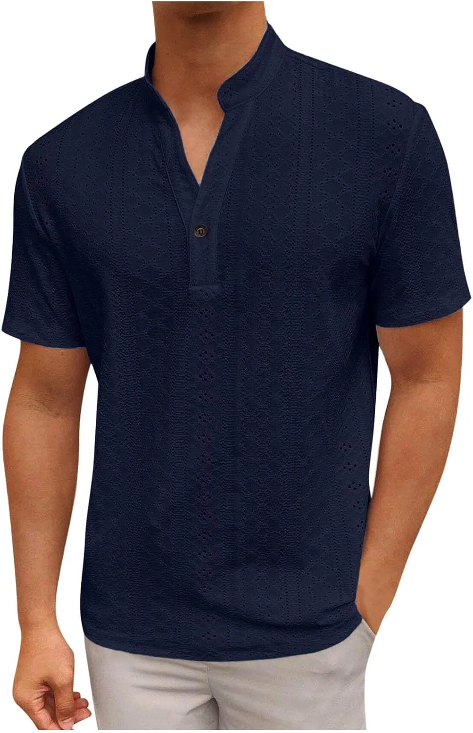 Мужская повседневная футболка с вышивкой NoxwB, Dark Blue