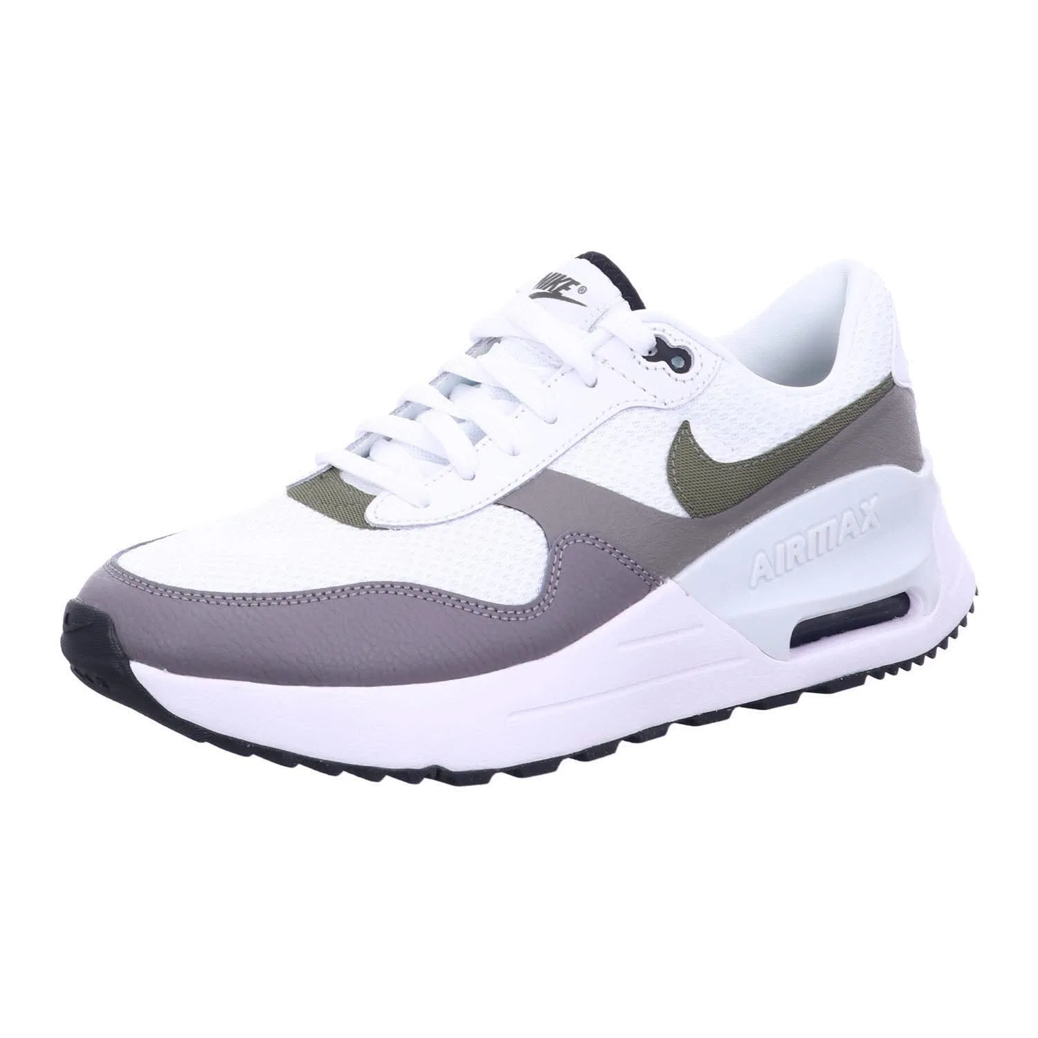 Детские кроссовки для мальчиков с логотипом NIKE Air Max System NIKE, White Dark Grey