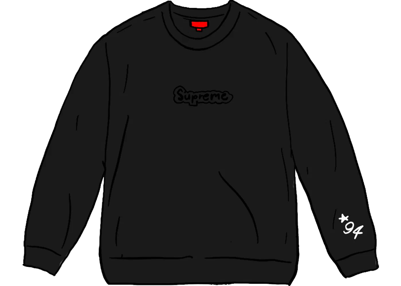Мужской свитшот с принтом Supreme Gonz Logo Supreme, Black