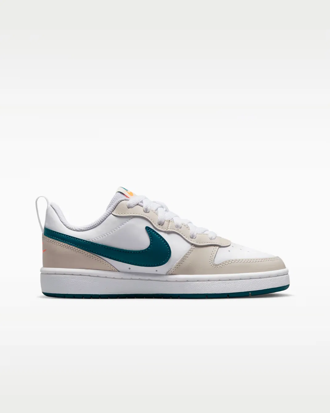 Кроссовки для детей постарше Nike Court Borough Low 2, Phantom/White/Total Orange/Bright Spruce — фото 3