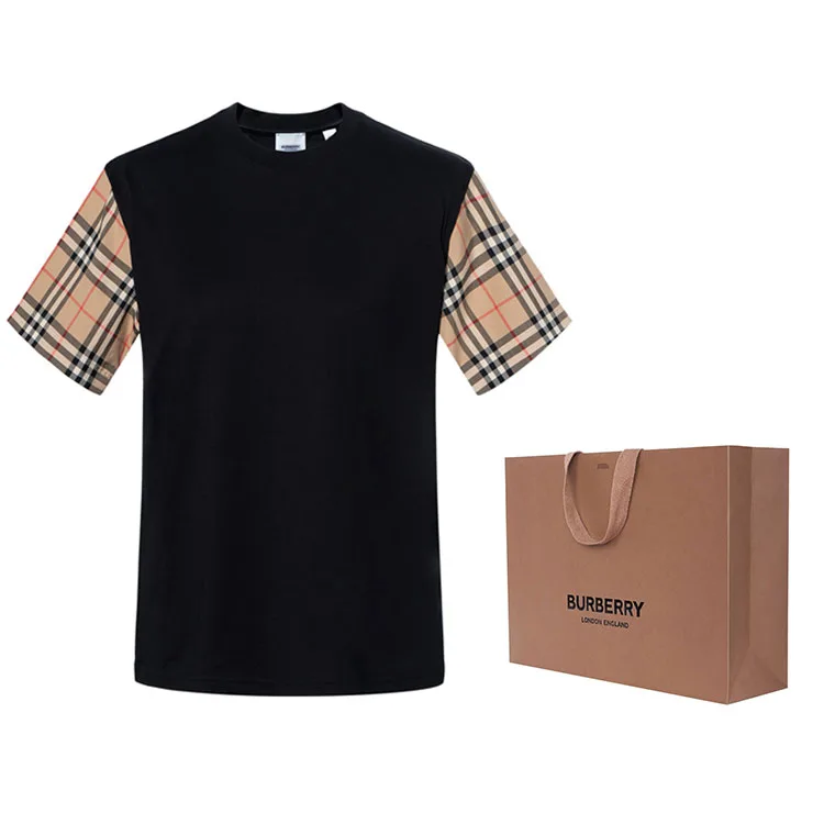Футболка Burberry, оверсайз, черный, лето